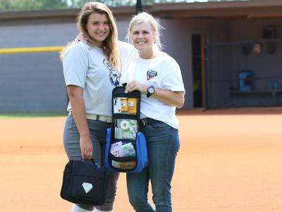 CIU Ram and Business major Reagan Cox and her mom Christy show off Body Chek Sports Essentials.