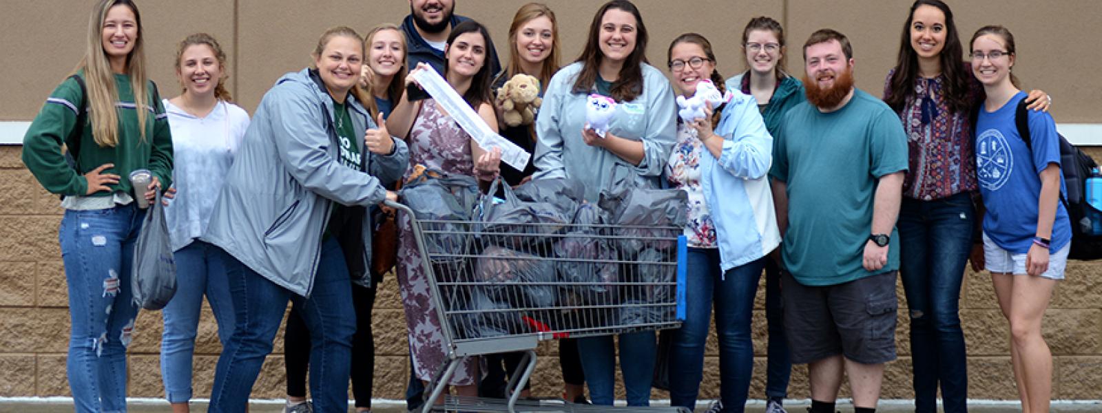CIU students shop for Operation Christmas Child gifts. 