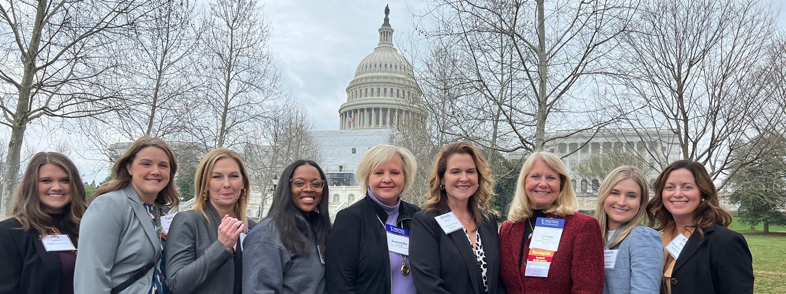 CIU Dean of Nursing Programs, Dr. Jill McElheny, is joined by fellow college nursing deans and graduate students on Capitol Hill. (Photo provided) 