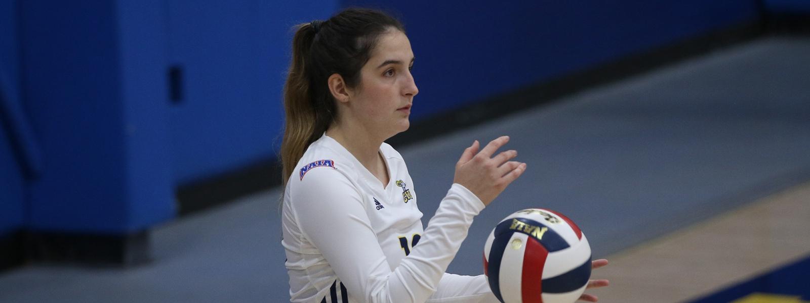 Emilia Niedzielska is also a defensive specialist on the CIU Rams volleyball team. 