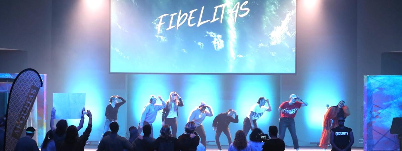 Winners: Fidelitas, the House of Faithfulness, performs. (Photo by Chariti Mealing, CIU Student Photographer) 