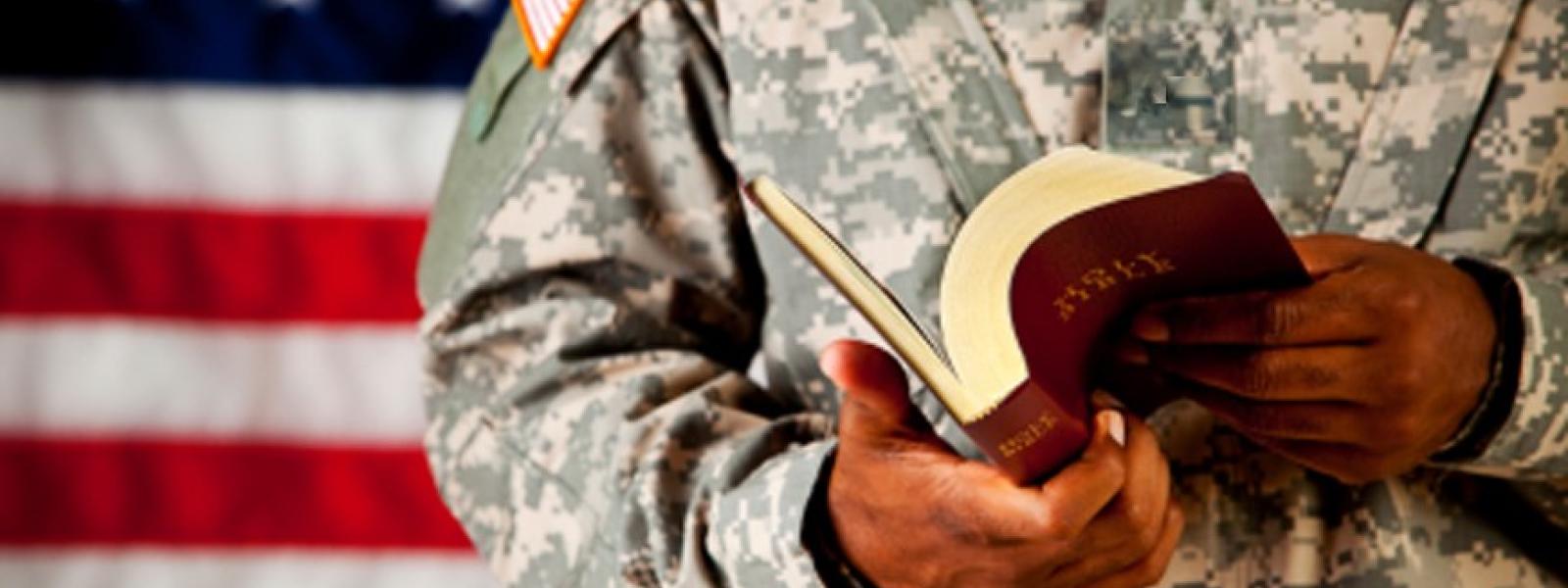 Soldier with Bible.