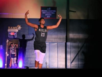 CIU Ram Jeff McIlwain, a senior, is introduced at Moore Madness.