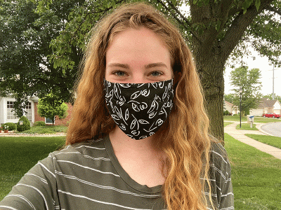 CIU Student Body President Christina Brown wears her mask to set an example for others.