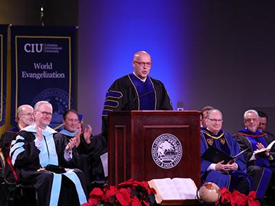"Ask God, 'What's next?'" Commencement speaker Michael S. Bolton received an honorary doctorate from CIU at the ceremony.