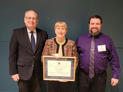 Dr. Karen Grant with CIU Provost Dr. James Lanpher (left) and Dr. David Croteau, dean of the Seminary & School of Ministry