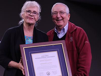 "She is a born encourager." That's how Jay Thompson describes his wife, Honorary CIU Alumna Donna Thompson. 