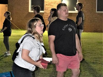 Alexis Deason and Cole Ross compete in corn hole at the House Collective (Photo by Macey Drye, CIU Student Photographer) 