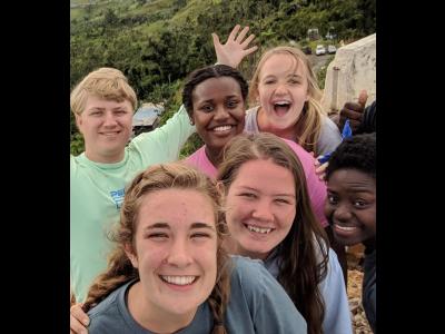CIU students take a break from hurricane clean-up in Puerto Rico