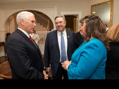 U.S. Vice President Mike Pence, CIU President  Mark Smith, Debbie Smith